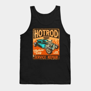 Retro Vintage Automotive Tin Sign Tank Top